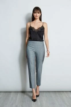 Elie Tahari Herringbone Slim Pant -Elie Tahari Sales 2023 E802R103 HERRINGBONE E802R203 HERRINGBONE E707G503 BLACK 4styling 1639