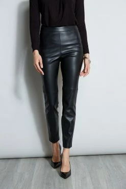 Elie Tahari Vegan Leather Legging -Elie Tahari Sales 2023 E802R103 HERRINGBONE E80AM213 BLACK ETR14103 BLACK 2front 701