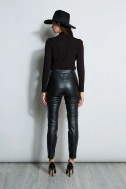 Elie Tahari Vegan Leather Legging -Elie Tahari Sales 2023 E802R103 HERRINGBONE E80AM213 BLACK ETR14103 BLACK 3back 719