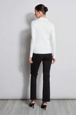 Rib Collared Cardigan 7 Rib Collared Cardigan -Elie Tahari Sales 2023 E802W202 Black ETR31206 SkyWhite 3BACK 2760