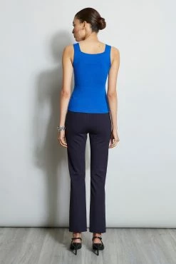 Elie Tahari Scallop Square Neck Sweater 7 Elie Tahari Scallop Square Neck Sweater -Elie Tahari Sales 2023 E802W202 Stargazer E15XA502 VibeBlue 3BACK 1023