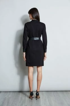Elie Tahari Contour Knit Shift Dress 15 Elie Tahari Contour Knit Shift Dress -Elie Tahari Sales 2023 E802W603 BLACK 3BACK 2634