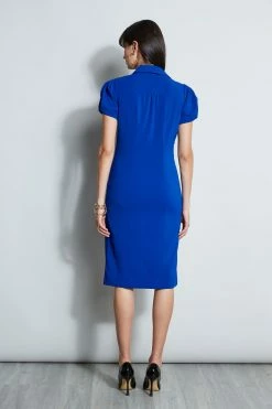 Elie Tahari Short Sleeve Twist Dress -Elie Tahari Sales 2023 E8033603 KLEINBLUE 3BACK 2568