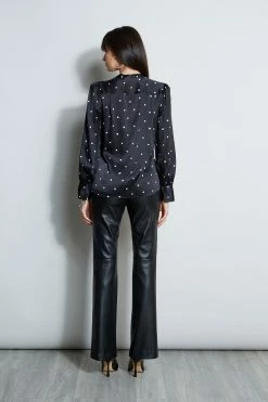 Elie Tahari Silk Cube Dot Shirt -Elie Tahari Sales 2023 E803R503 BLACK E80AM203 BLACK 3back 260