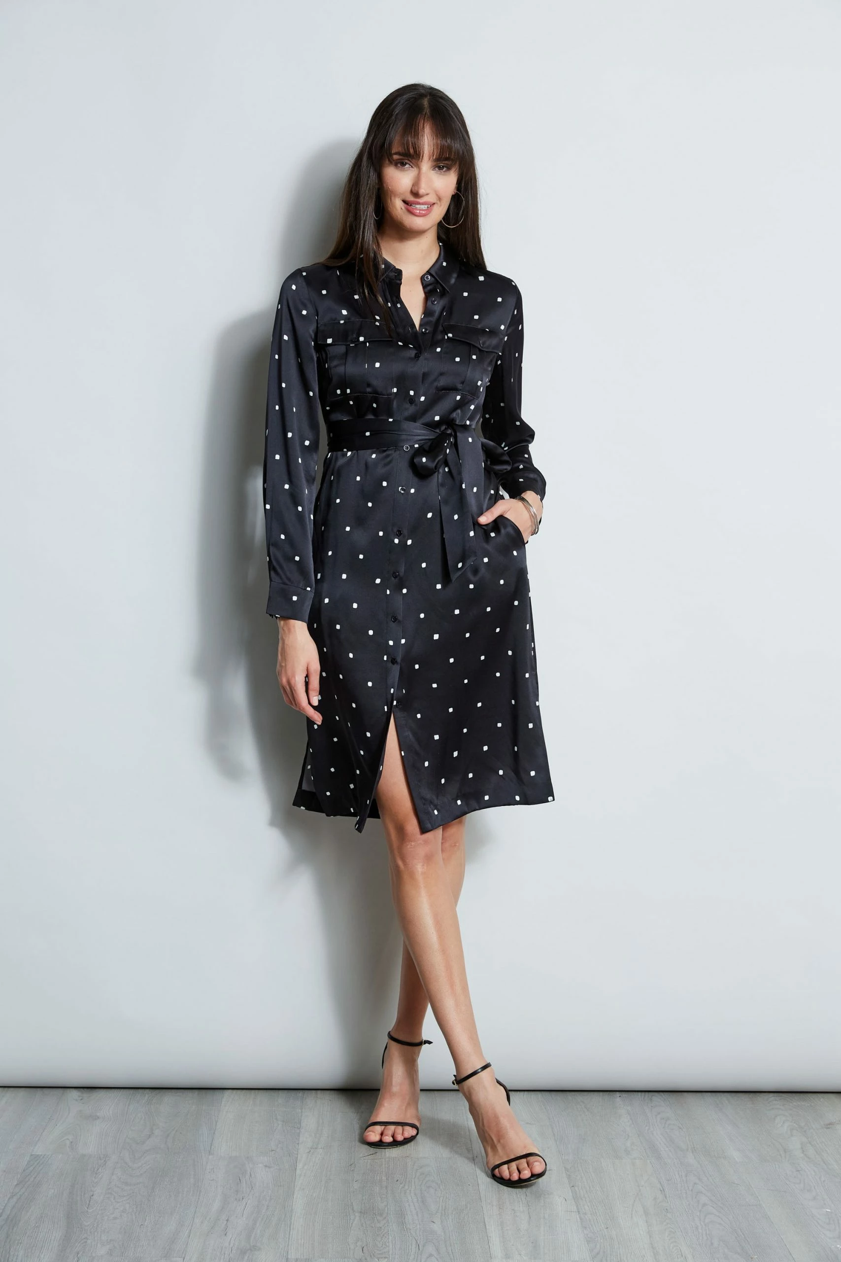 Elie Tahari Silk Cube Dot Shirt Dress 3 Elie Tahari Silk Cube Dot Shirt Dress