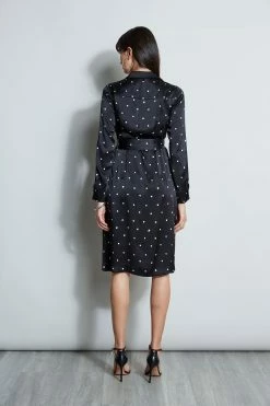 Elie Tahari Silk Cube Dot Shirt Dress 13 Elie Tahari Silk Cube Dot Shirt Dress -Elie Tahari Sales 2023 E803R603 BLACKFOAM 3back 2304