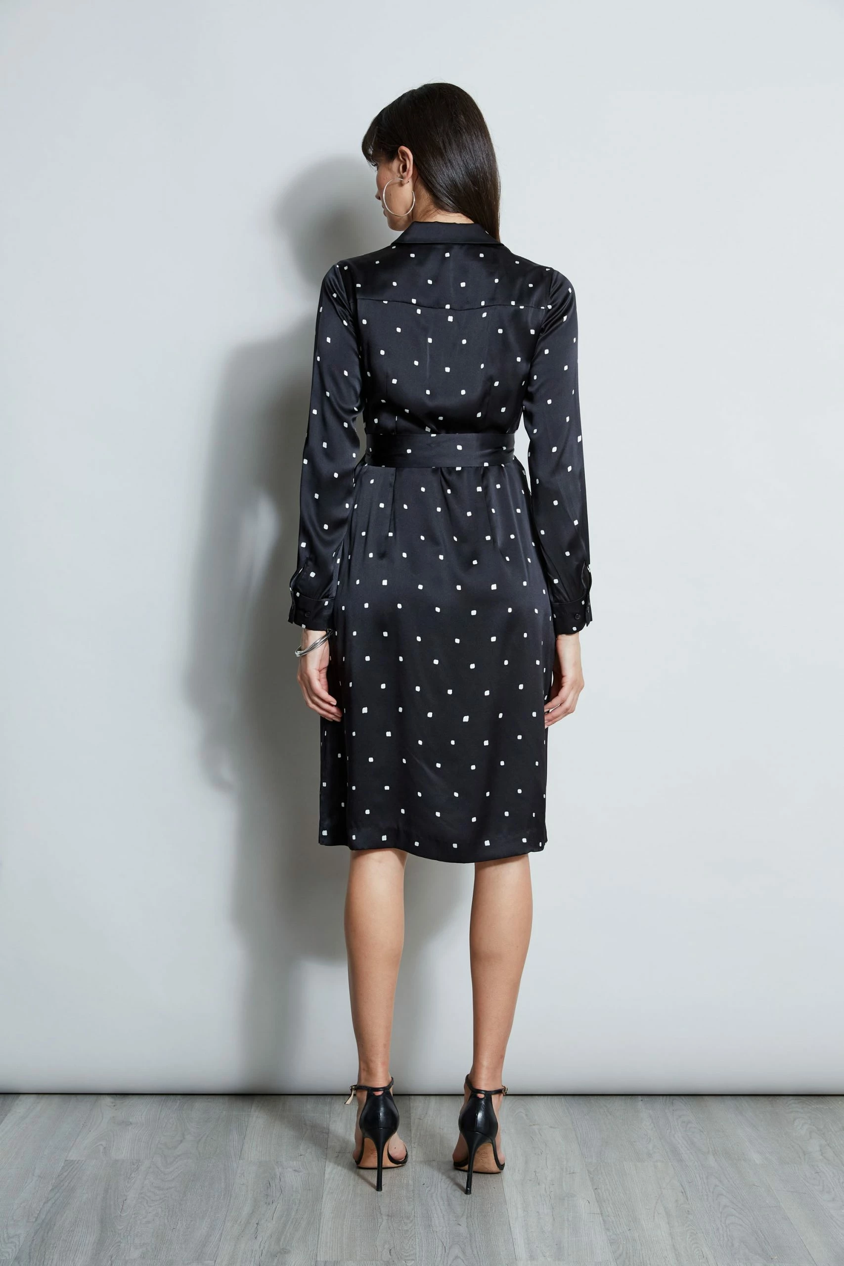 Elie Tahari Silk Cube Dot Shirt Dress 8 Elie Tahari Silk Cube Dot Shirt Dress - Image 6