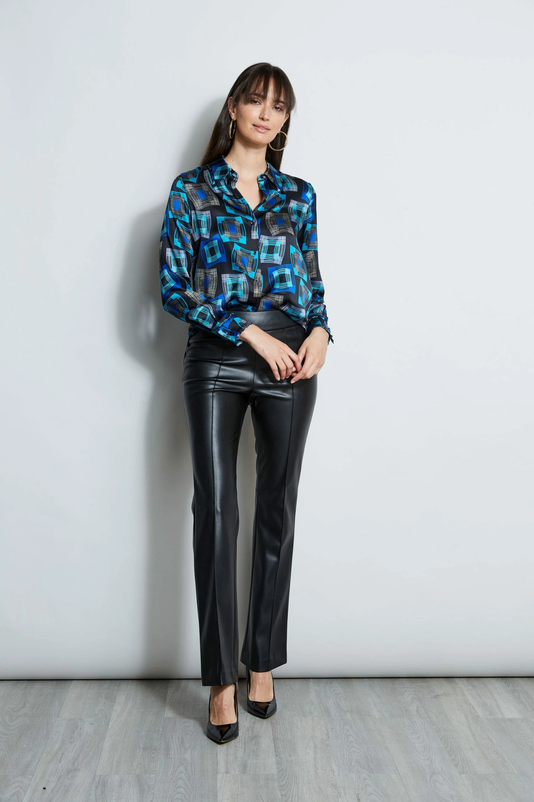 Elie Tahari Deco Cubist Silk Satin Shirt 7 Elie Tahari Deco Cubist Silk Satin Shirt - Image 5