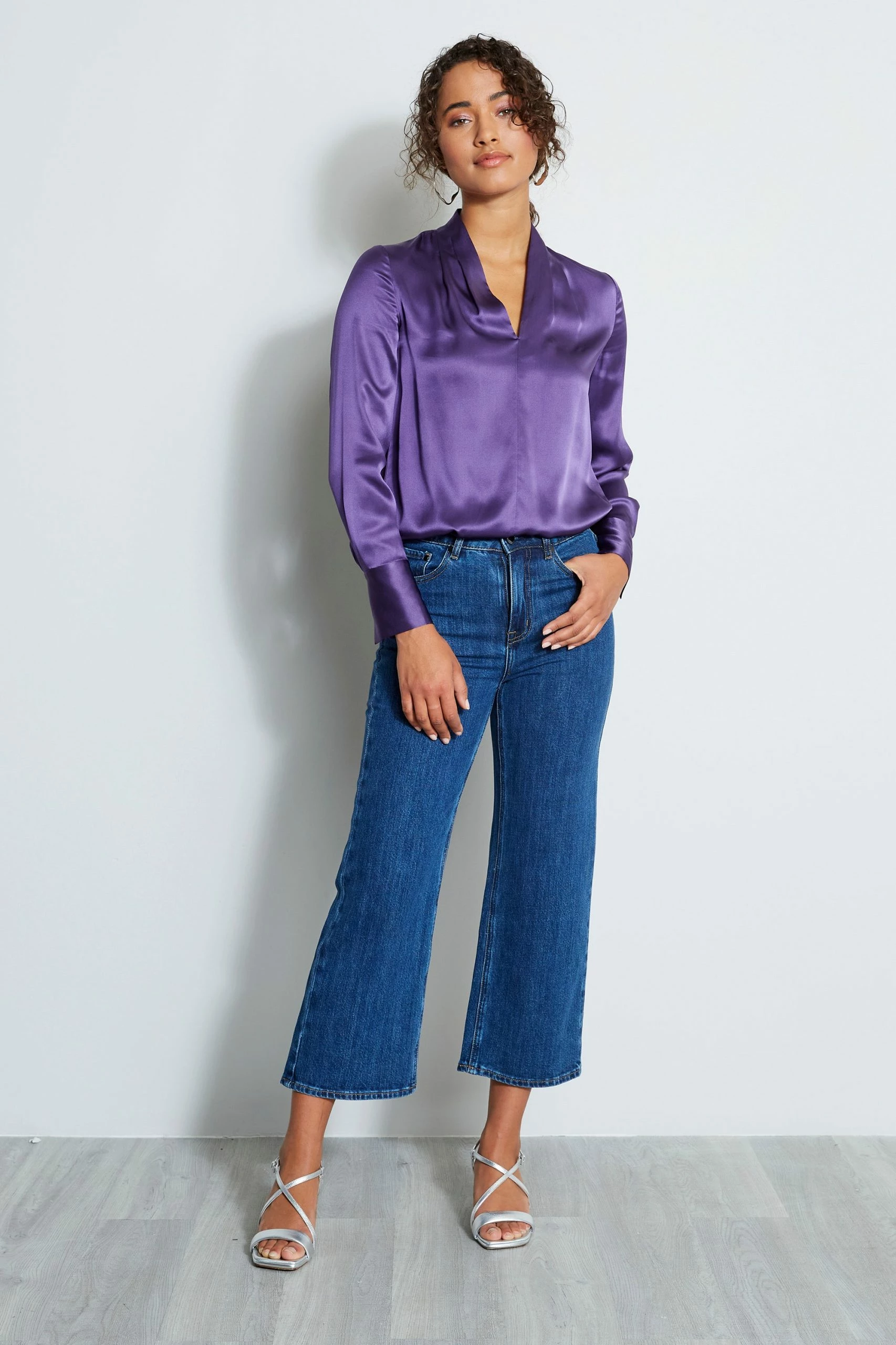 Elie Tahari Contour Silk Satin Shirt 4 Elie Tahari Contour Silk Satin Shirt - Image 2