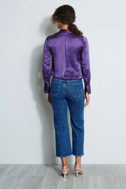 Elie Tahari Contour Silk Satin Shirt 7 Elie Tahari Contour Silk Satin Shirt -Elie Tahari Sales 2023 E807G502 AMETHYST 3BACK 183CONTOURSILKSHIRT