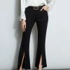 Elie Tahari Slit Front Knit Pant -Elie Tahari Sales 2023 E807G503 FRESHPEARL E802W203 BLACK 2front 830