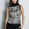Elie Tahari Silk Zebra Print Sweater -Elie Tahari Sales 2023 E8087103 BLACK E8087203 BLACK E85X5513 MULTI 2FRONT 2174