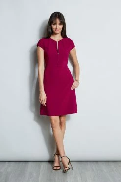 Elie Tahari Chain Zip Dart Dress