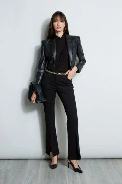 Elie Tahari Slit Front Knit Pant 10 Elie Tahari Slit Front Knit Pant -Elie Tahari Sales 2023 E80AM103 BLACK E802W203 BLACK ETR14103 BLACK 4styling 744