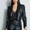 Elie Tahari Cropped Vegan Leather Jacket -Elie Tahari Sales 2023 E80AM203 BLACK E80AM103 BLACK E707G503 BLACK 2front 326