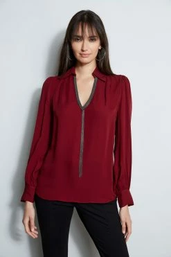 Elie Tahari Chain Collar Shirt