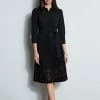 Elie Tahari Pleated Laser Cut Dress
