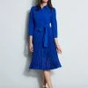 Elie Tahari Pleated Laser Cut Dress -Elie Tahari Sales 2023 E8147603 KLEINBLUE 1Hero 2435