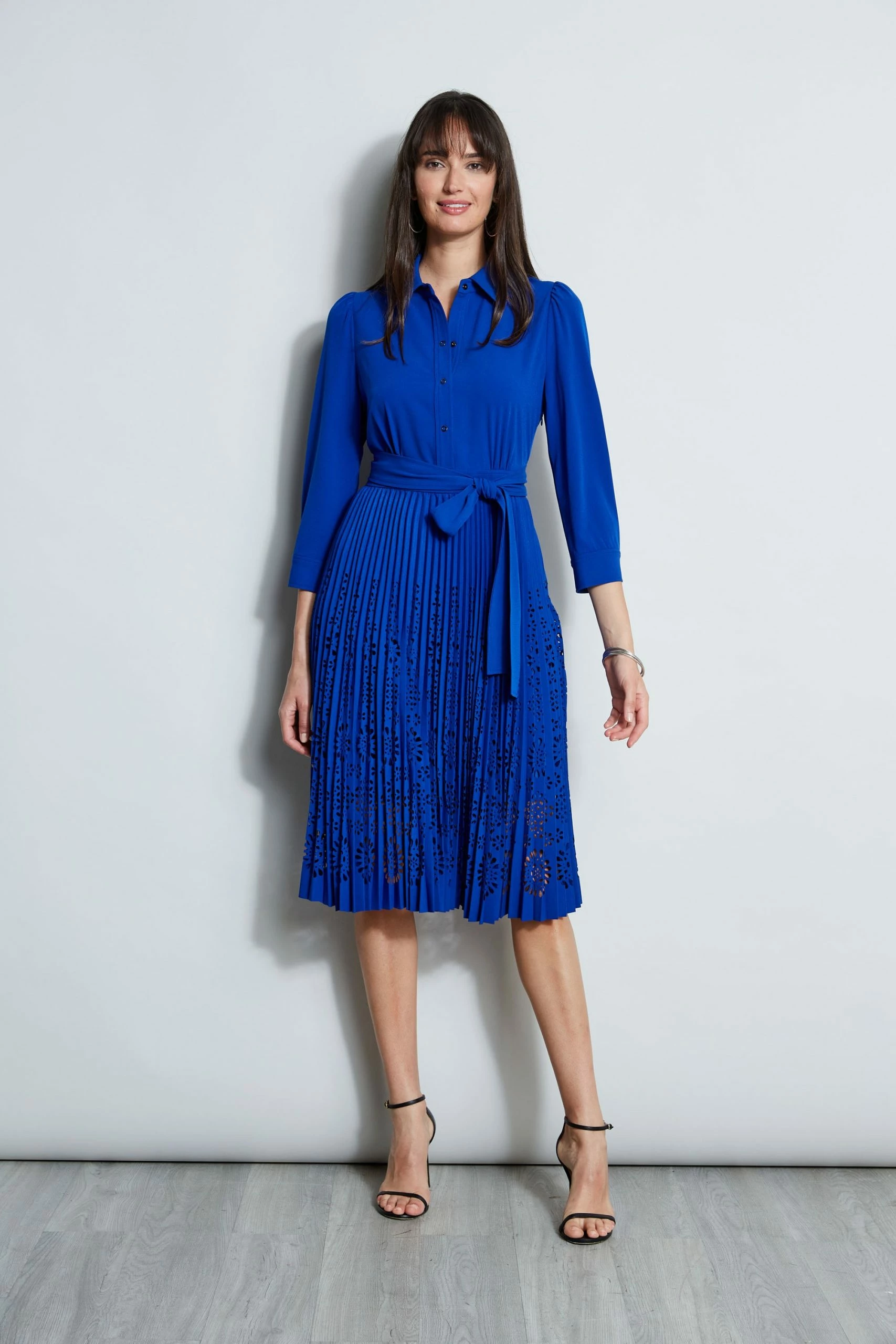 Elie Tahari Pleated Laser Cut Dress 5 Elie Tahari Pleated Laser Cut Dress - Image 3