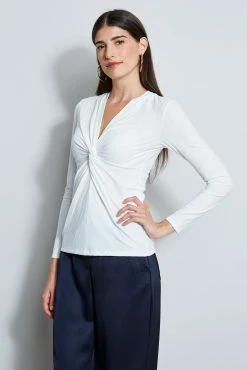 Elie Tahari Rib Twist Knot Knit