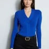 Elie Tahari Cable Twist Sweater -Elie Tahari Sales 2023 E85X3503 KLEINBLUE E802W203 BLACK 2front 885