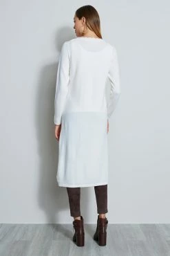 Elie Tahari Scallop Duster -Elie Tahari Sales 2023 E85X5512 SCALLOP DUSTER SWTR 3BACK 3925