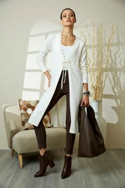 Elie Tahari Scallop Duster -Elie Tahari Sales 2023 E85X5512 SCALLOPDUSTER WAX 763 1