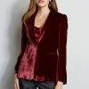 Elie Tahari Velvet Hooded Blazer 1 Elie Tahari Velvet Hooded Blazer -Elie Tahari Sales 2023 E902P202 DENIM EN049102 MERLOT E907G512 MERLOT 3BACK 1915