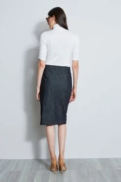 Elie Tahari Denim Midi Skirt -Elie Tahari Sales 2023 E902P302 INDIGO DENIMMIDISKIRT 3BACK 1470 1