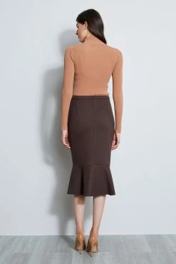 Elie Tahari Fit & Flare Skirt 13 Elie Tahari Fit & Flare Skirt -Elie Tahari Sales 2023 E902W302 ESPRESSO FIT FLARESKIRT 3BACK 1579