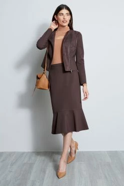 Elie Tahari Fit & Flare Skirt 10 Elie Tahari Fit & Flare Skirt -Elie Tahari Sales 2023 E902W302 ESPRESSO FIT FLARESKIRT 4STYLING 1591