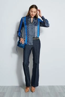 Elie Tahari Silk Patchwork Shirt -Elie Tahari Sales 2023 E903D502 MULTI SILKPATCHWORKSHIRT 1HERO 1690