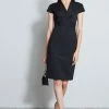 Elie Tahari Draped Knit Dress -Elie Tahari Sales 2023 E906D602 BLACK DRAPEDKNITDRESS 1HERO 3464