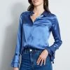 Elie Tahari Silk Satin Shirt 1 Elie Tahari Silk Satin Shirt -Elie Tahari Sales 2023 E907G502 SKYLARK SILKSATINSHIRT 2FRONT 511