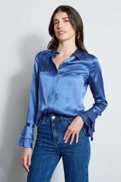 Elie Tahari Silk Satin Shirt