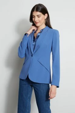 Elie Tahari Side Panel Blazer -Elie Tahari Sales 2023 E9087102 SIDEPANELBLAZER JACKET 2FRONT 668
