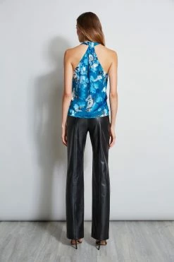 Elie Tahari Vintage Floral Halter Top -Elie Tahari Sales 2023 E90AM202 BLACK EN087112 PERSIANBLUE EN045512 BLUE 3BACK 278