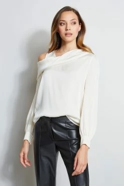Off Shoulder Silk Shirt