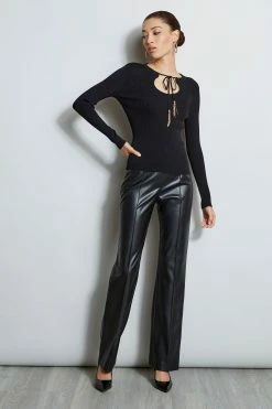 Tassel Knit 9 Tassel Knit -Elie Tahari Sales 2023 E90AM202 Black ETR22744 Noir 1HERO 1206