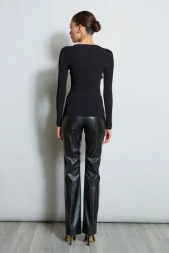 Tassel Knit 8 Tassel Knit -Elie Tahari Sales 2023 E90AM202 Black ETR22744 Noir 3back 0685