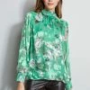 Elie Tahari Smocked Vintage Floral Shirt