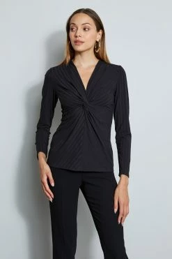 Elie Tahari Rib Twist Knot Knit