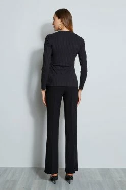 Elie Tahari Rib Twist Knot Knit -Elie Tahari Sales 2023 E954C502 RIBTWISTV NECKKNT WOMEN SBLOUSES 3baCK 3745