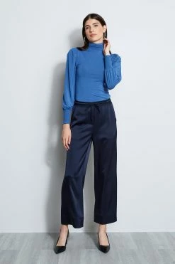 Elie Tahari Smocked Turtleneck Knit -Elie Tahari Sales 2023 E956X502 SKYLARK SMOCKEDT NECKKNIT 1HERO 2327