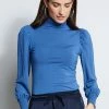 Elie Tahari Smocked Turtleneck Knit -Elie Tahari Sales 2023 E956X502 SKYLARK SMOCKEDT NECKKNIT 1HERO 2329