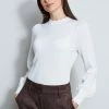 Elie Tahari Scallop Mock Neck Sweater 1 Elie Tahari Scallop Mock Neck Sweater -Elie Tahari Sales 2023 E95X5542 WAX SCALLOPT NECKSWTR 2FRONT 1883