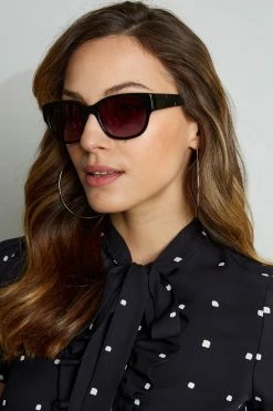 Elie Tahari Black Wayfarer