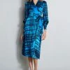 Elie Tahari Silk Cubist Plaid Wrap Dress -Elie Tahari Sales 2023 EN036602 PERSIANBLUE 1HERO 841