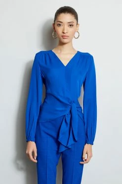 Elie Tahari Silk Side Tie Shirt