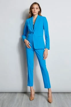 Elie Tahari Slim Crepe Pant -Elie Tahari Sales 2023 EN087212 PERSIANBLUE EN087112 PERSIANBLUE EN045512 BLUE 1HERO 1086